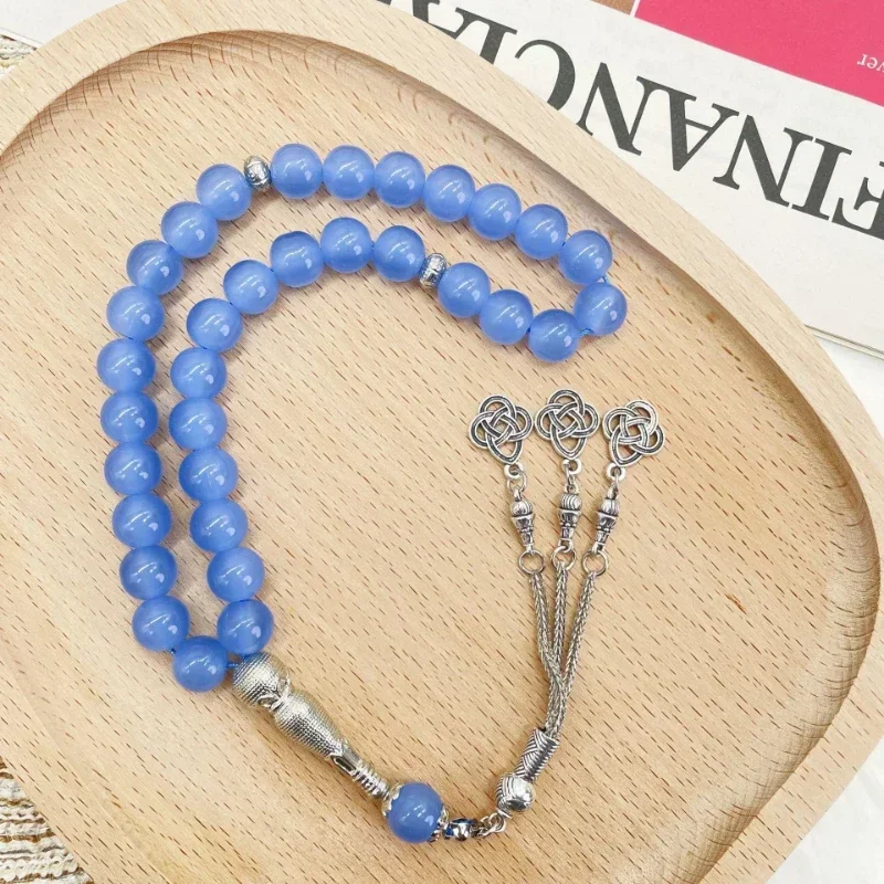 Böhmische blaue Perlenketten für Männer und Frauen, Vintage-Accessoires im ethnischen Stil, Stressabbau, Entspannung, Schmuck, Geschenke