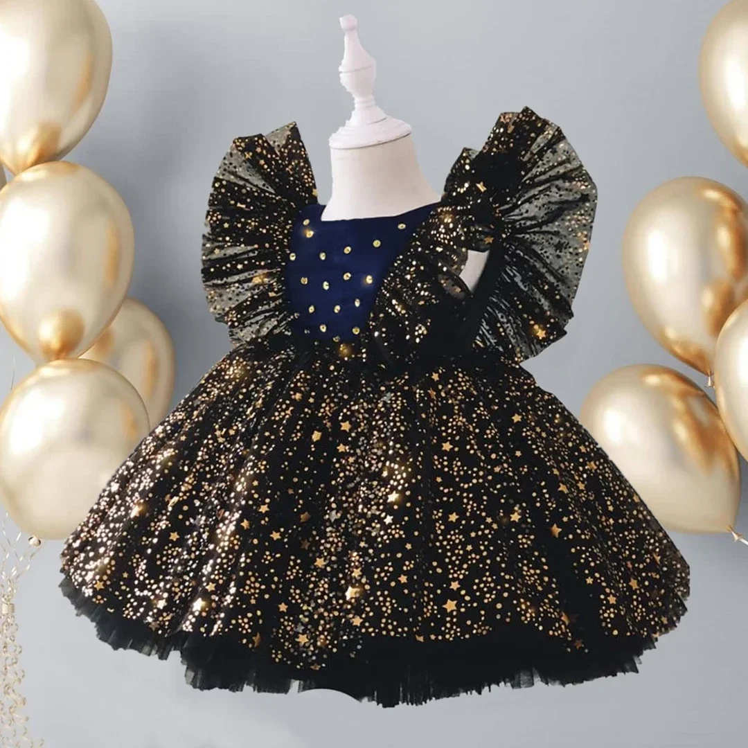 Toddler Baby Dress for Girls Sequin Tutu Birthday Clothes Flower Elegant Kids Princess Wedding Party Dress Girl Vestidos 1-5Yrs