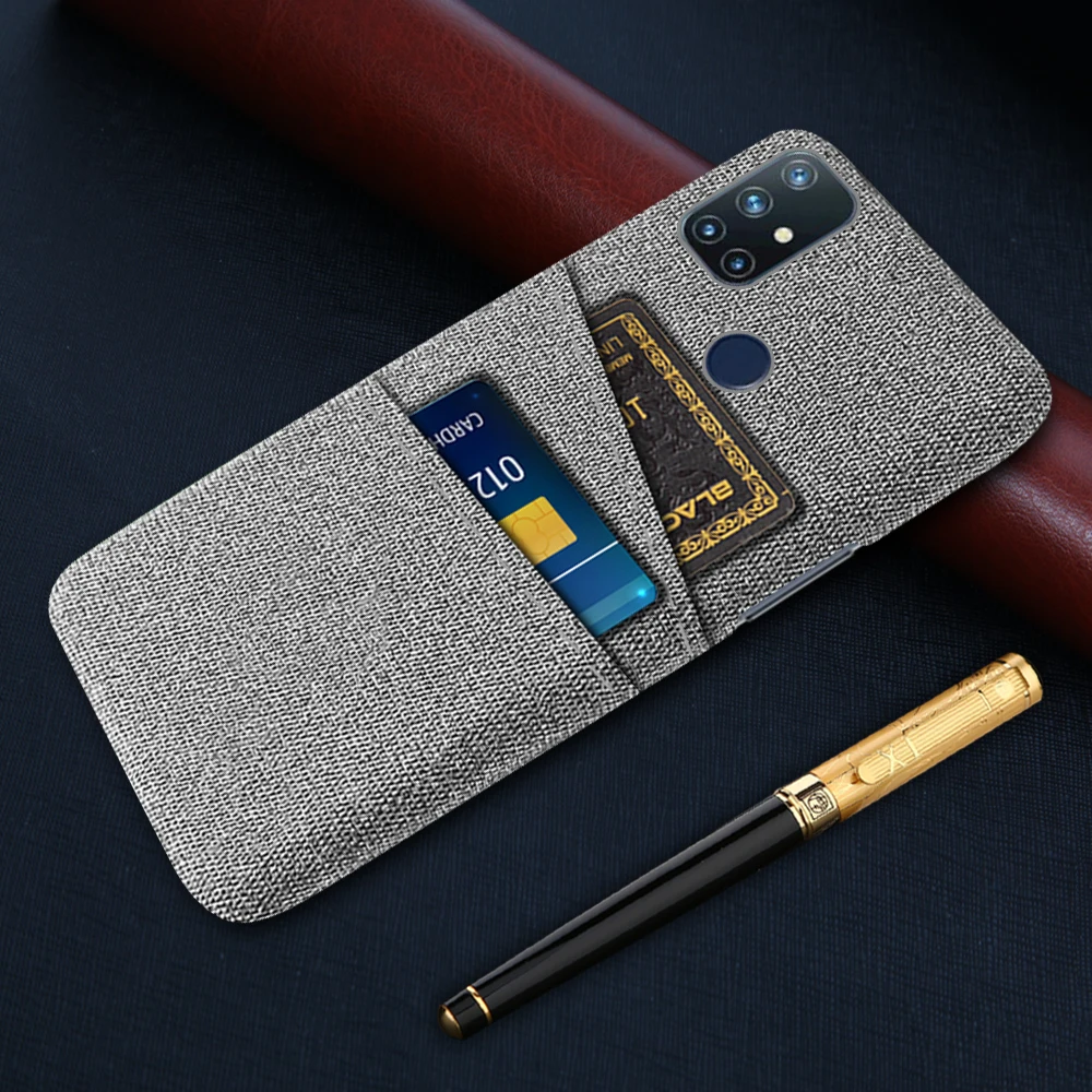 Fabric Case For OnePlus Nord N10 Case Dual Card   Luxury Business Cover 1+ One Plus Nord N 10 5G Funda Coque BE2029 BE2025 2026