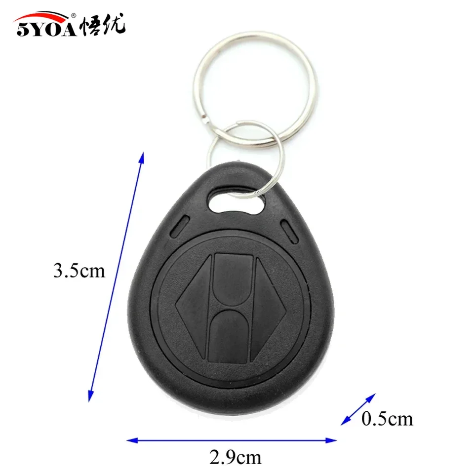 5YOA 100pcs Proximity RFID Card Keyfobs 125KHz Access Control Smart Cards Colorful Key Fob for Security And Identification