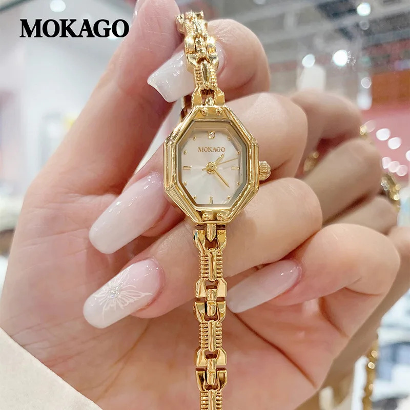 MOKAGO M8149 2025 New Retro Fashion Octagonal Women's Watch Beimu Dial Sun Pattern Alloy Bracelet with Waterproof Lover Gift