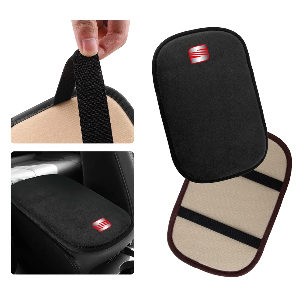 Car Center Console Armrest Box Mats Non-slip Fur Pad Accessories For SEAT Ibiza 6l 6j Leon Mk1 Mk2 Mk3 5f Cupra FR Racing Arona