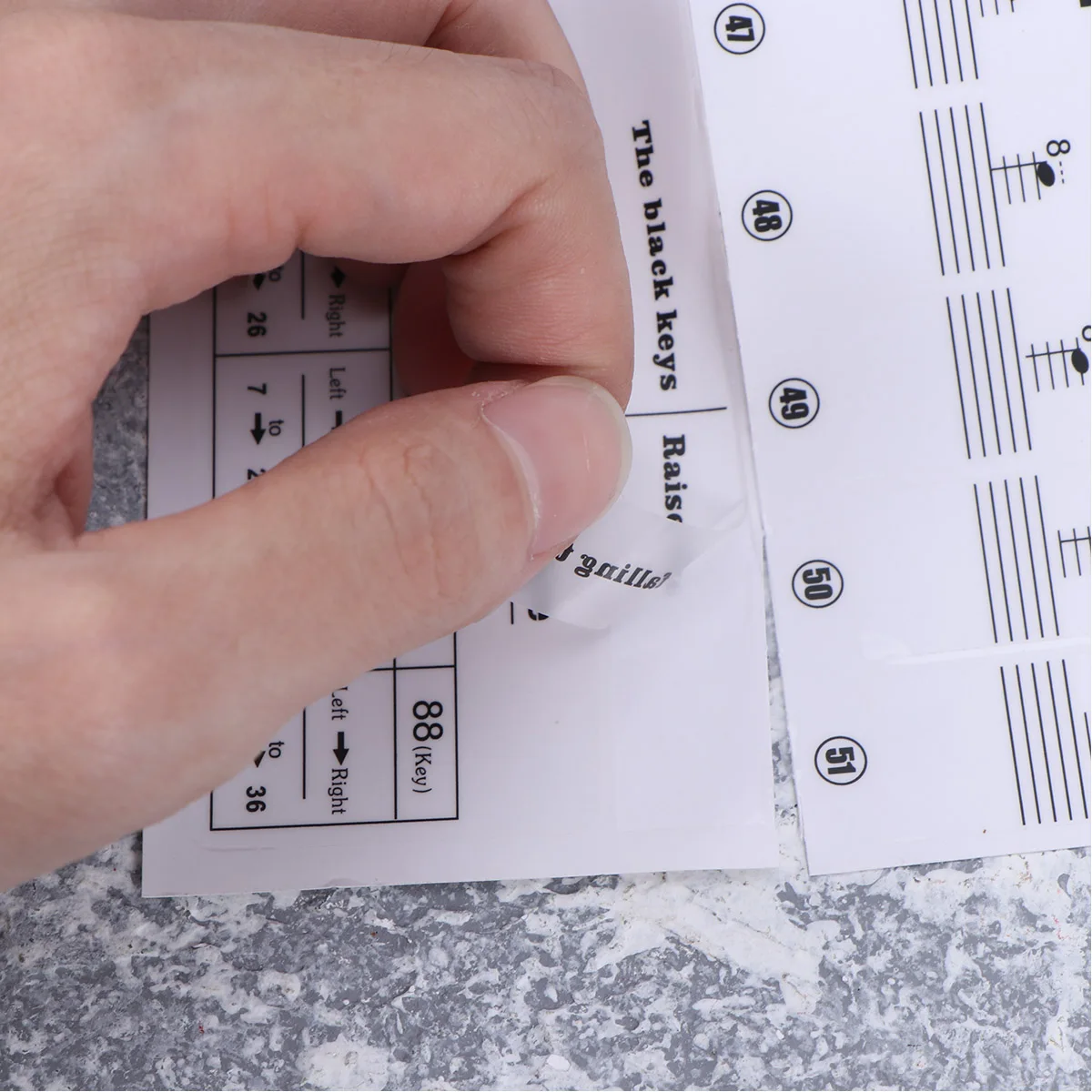 

Durable Piano Sticker Transparent Piano Keyboard Sticker Key Electronic Organ Stave Note Sticker (Black)