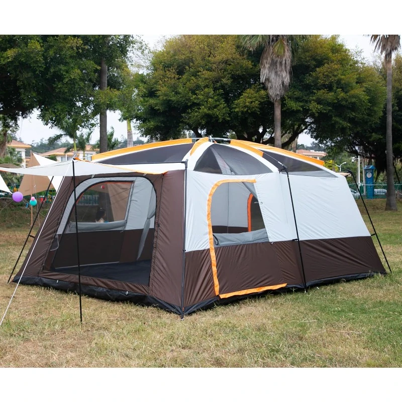 Hot Selling Extra Large Tent Family Cabin Tent 2 Rooms 3 Doors and 3 Windows with Interior Space Is Larger and More Comfortable