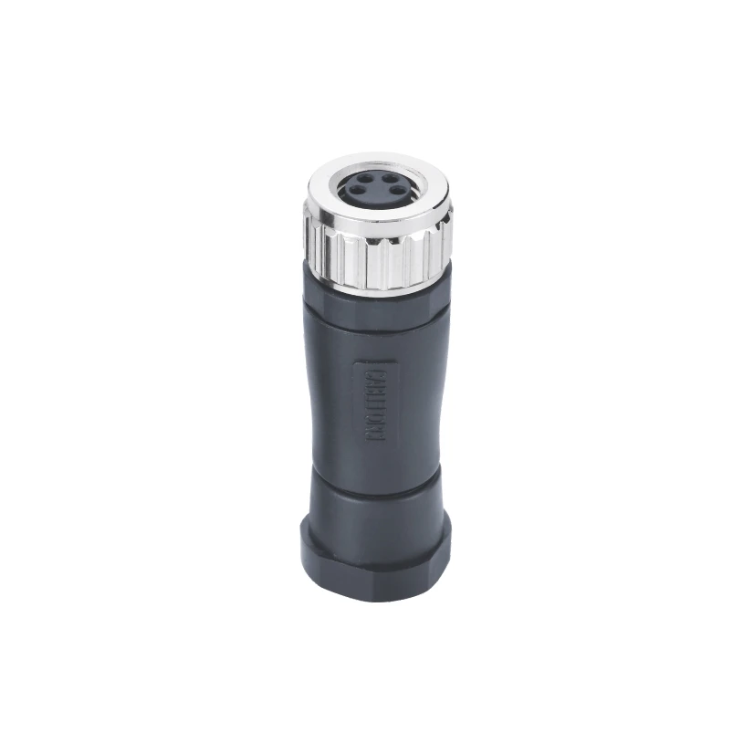 Locking Screw Design M8 Field Wireable Connector 4pin Female Screw Termination