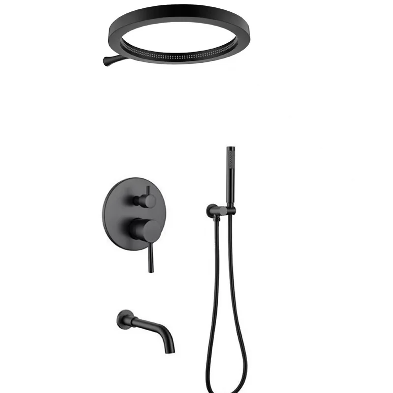 الفاخرة 400 مللي متر التعميم الأمطار دش سماعات رأس عدة ماتي الأسود راحة نظام دش الماء الساخن البارد صنبور صمام النحاس ، رمادي