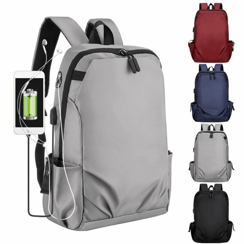 Large-capacity Student School Bag Breathable Multi-pocket Solid Color Backpack Fashionable Nylon Men Backpack Travel