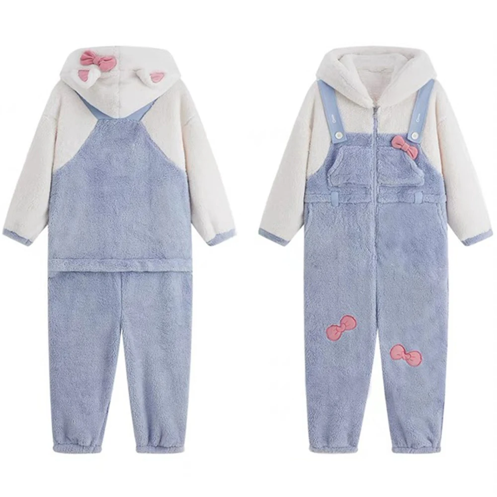 

Adults Winter Onesie Pajamas Women's Anime One-Piece Cartoon Costume Cosplay Homewear Sleepwear Plush Flannel Hooded Pyjamas Set