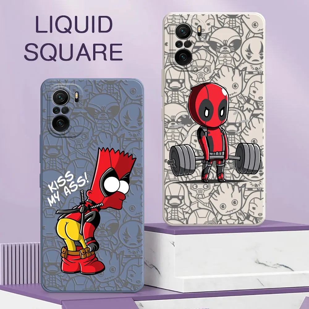 Funny Deadpool Marvel Phone Case For Xiaomi 13T Pro 13 12T 11T 10T Pro Mi 11 Lite 5G NE 12 11 9 Liquid Silicone Funda Cute Cover