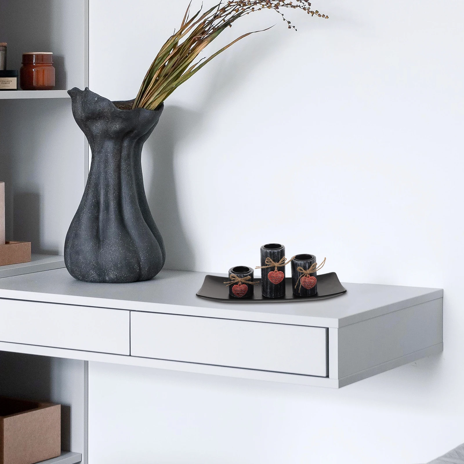 

Holder Set Resin Tealight Holders Table Centerpiece Farmhouse Decor Dining Room Living Room Coffee Table Tray