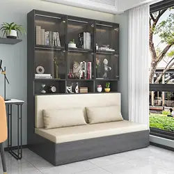 For Folding Bed Cabinet Household Sofa Bed Dual-Use Multifunctional Invisible Bed Combined Bookcase Integrated Small Apartment