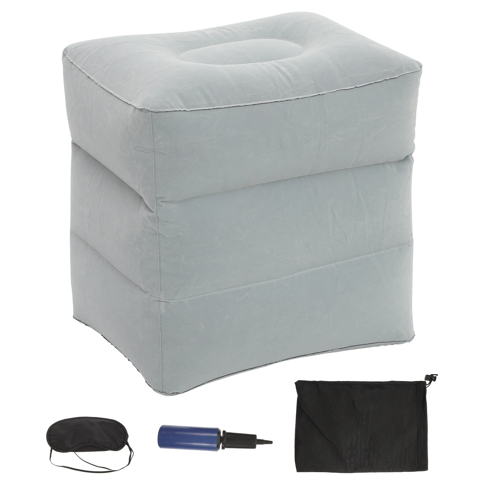 1 مجموعة نفخ القدم الراحة طائرة الساق الراحة المحمولة وسادة السفر تحسين الدورة الدموية تقليل تورم سفر الطائرة