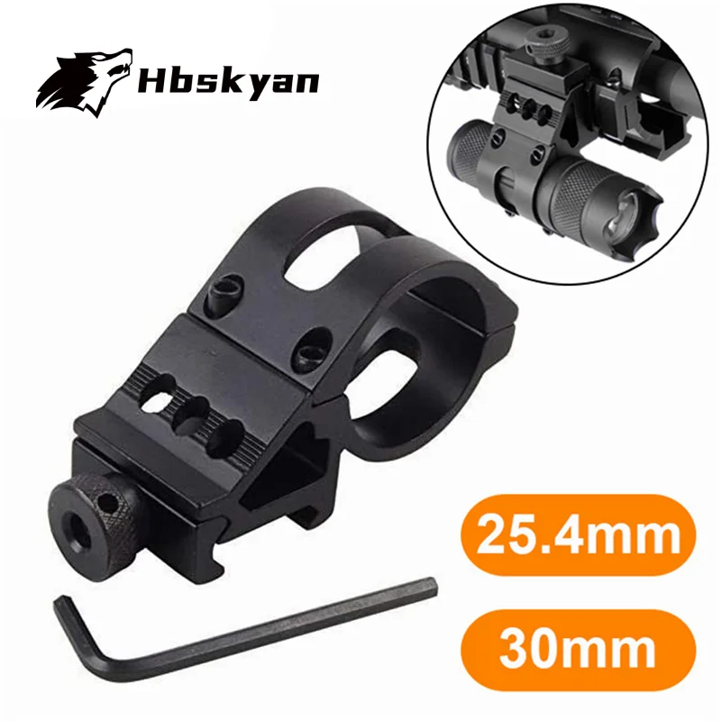 25.4mm Tactical Flashlight & Scope Mount | 45° Quick Detach for Hunting Rifle and Airsoft Gun Accessories on Picatinny Rail