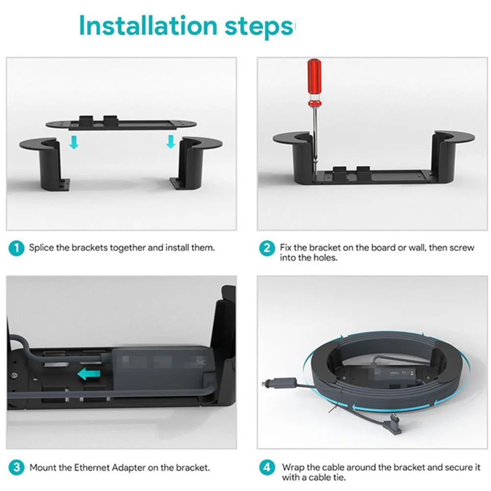 Power Adapter Storage Bracket Mounting Kit ABS Stability Cable Management Accessories For Starlink For Gen 3 Cable Management