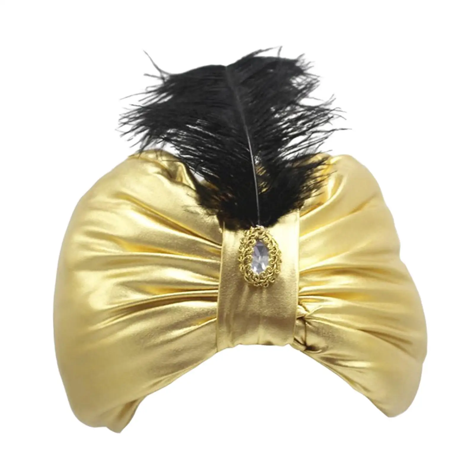 Unisex Arab India Pleated Turban Cover Pre Tied Knot Arab Headwear Decorations