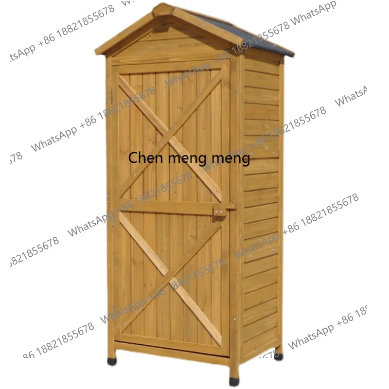 Outdoor storage cabinet, courtyard garden, waterproof and sunscreen, multi-functional storage, open-air wooden cabinet