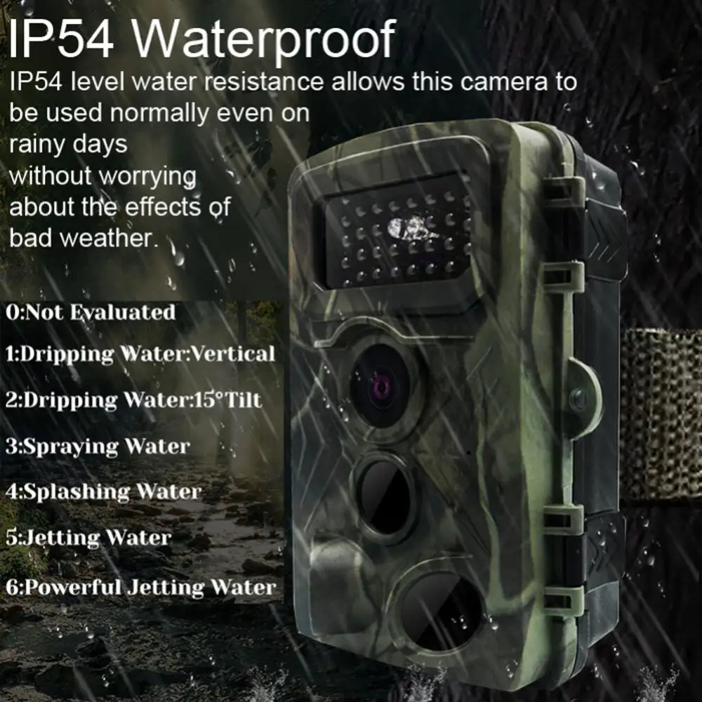

1080P Multi-function 36MP Outdoor Huntings Animal Observation Monitoring Camera IP54 Waterproof with 34 Infrared Lights