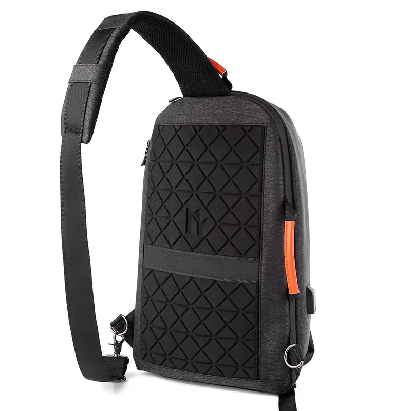 Imagem -04 - Bolsas Crossbody Masculinos com Carregamento Usb Bolsa de Peito Repelente de Água ao ar Livre Ombro Viagem Mensageiro Bolsas Alta Qualidade