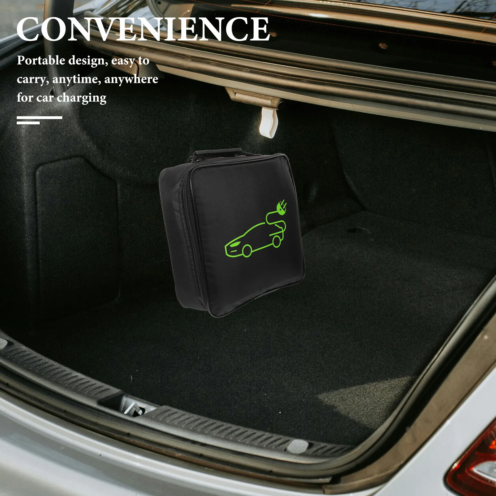 

Portable Car Trunk Storage Bag for EV Cable Organizer Square Waterproof Charging Line Bag Small Size Car