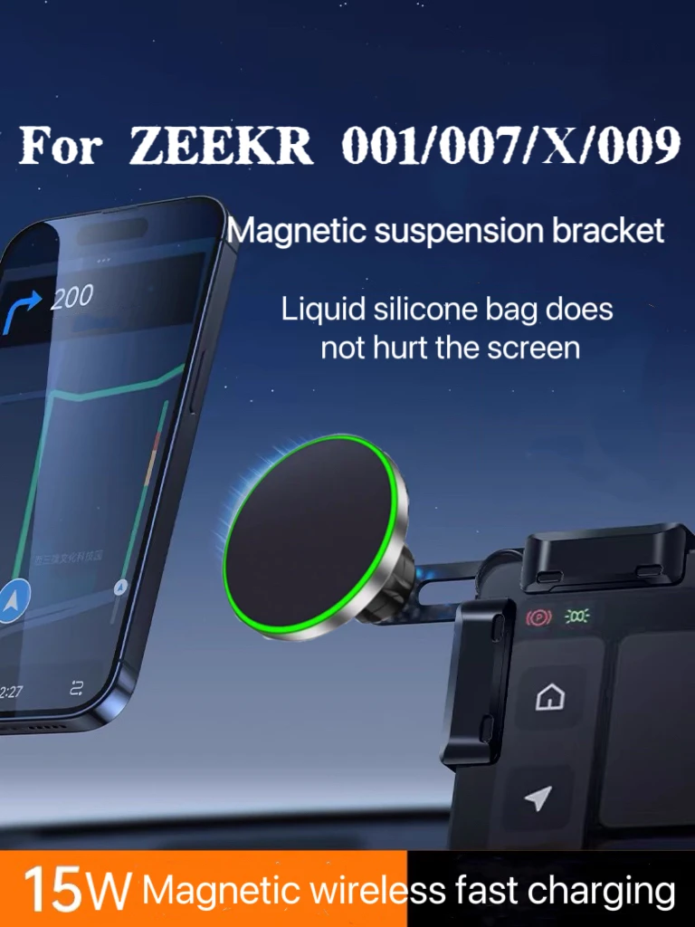 For ZEEKR 001/007/X/009 Car Phone Holder Mount Adjustable Magnetic Car Phone Support Frame Accessories