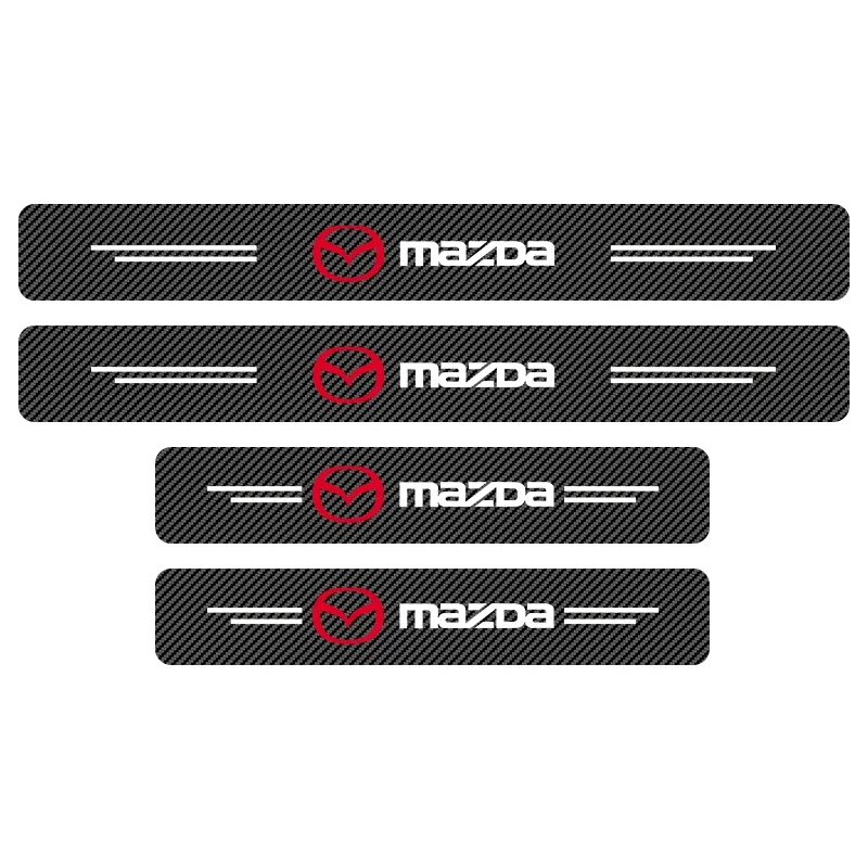 4pcs Carbon Fiber Car Sticker Auto Door Threshold Waterproof For Mazda 2 3 6 CX-3 CX5 CX8 MX30 MS MX-5 BT-50 ATENZA ATENZA R360