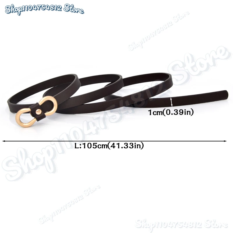 2025 New Simple Women Thin Belt for Dresses Nonporous Waistband Ladies PU Leather Alloy Buckle Decorative Waist Strap