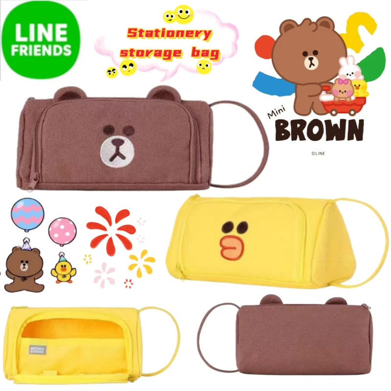 

Пенал LINE FRIENDS Brown Cony Sally Choco в аниме-стиле, двухмерный, удобный, вместительный, для студентов, для хранения канцелярских принадлежностей