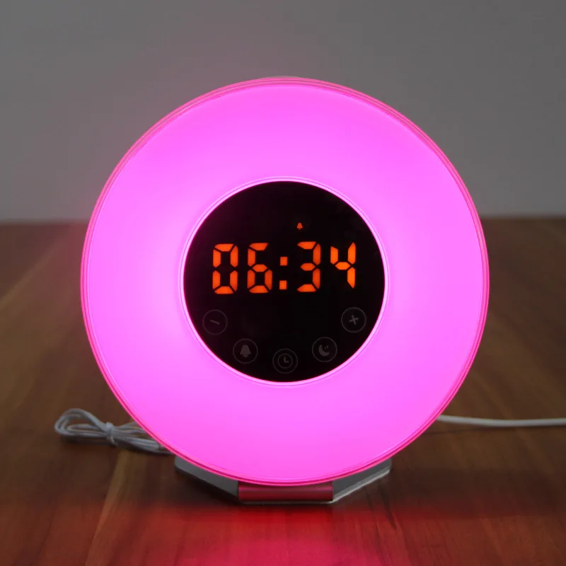 Analog Sunrise Wake Up Light Sunset Sleep Light FM Radio Wake Up Light Clock Wake Up Electronic Clock Alarm Clock view 3
