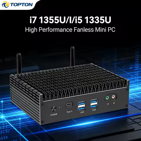 GM1 Fanless Mini PC Intel i7 1355U i7-1255U i5 1335U Windows 11 PCIE4.0 Dual 2.5G LAN Tunderbolt 4 Small Gaming Computer WiFi6