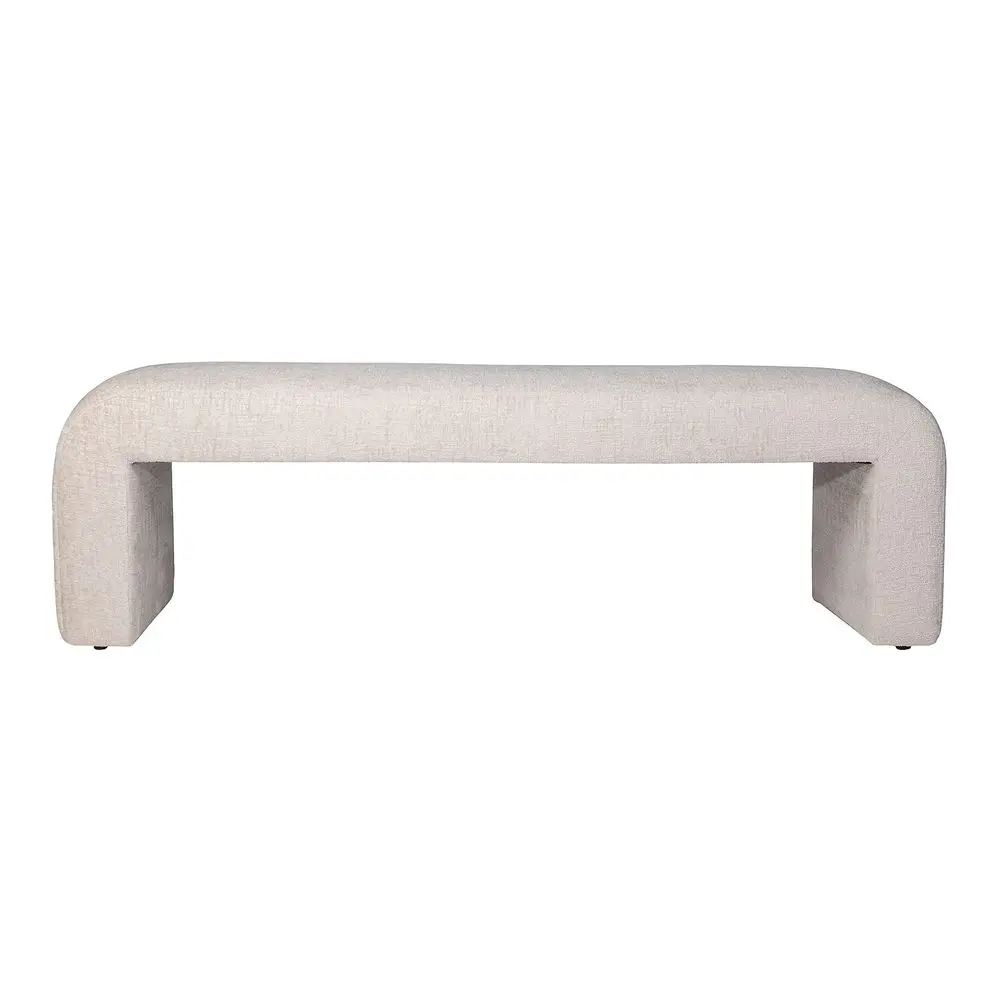 

Sophia Modern Luxury Curved holstered Jacquard Bedroom Hallway Bench, End of Bed Bench, Large Size, Natural