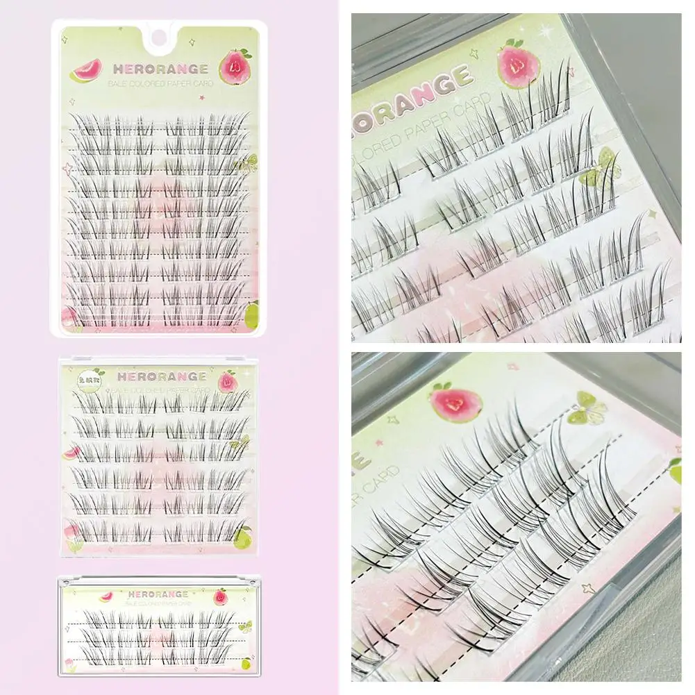 Faux-cils auto-adhésifs sans besoin de colle, faciles à graver, pour enlever les tiges segmentées, rebond Manga, fins et individuels, M8U7