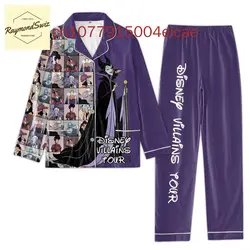 Disney Villains Tour Pajamas Set 3D Printed Casual Men's and Women's Long Sleeve Shirt Pajama Set