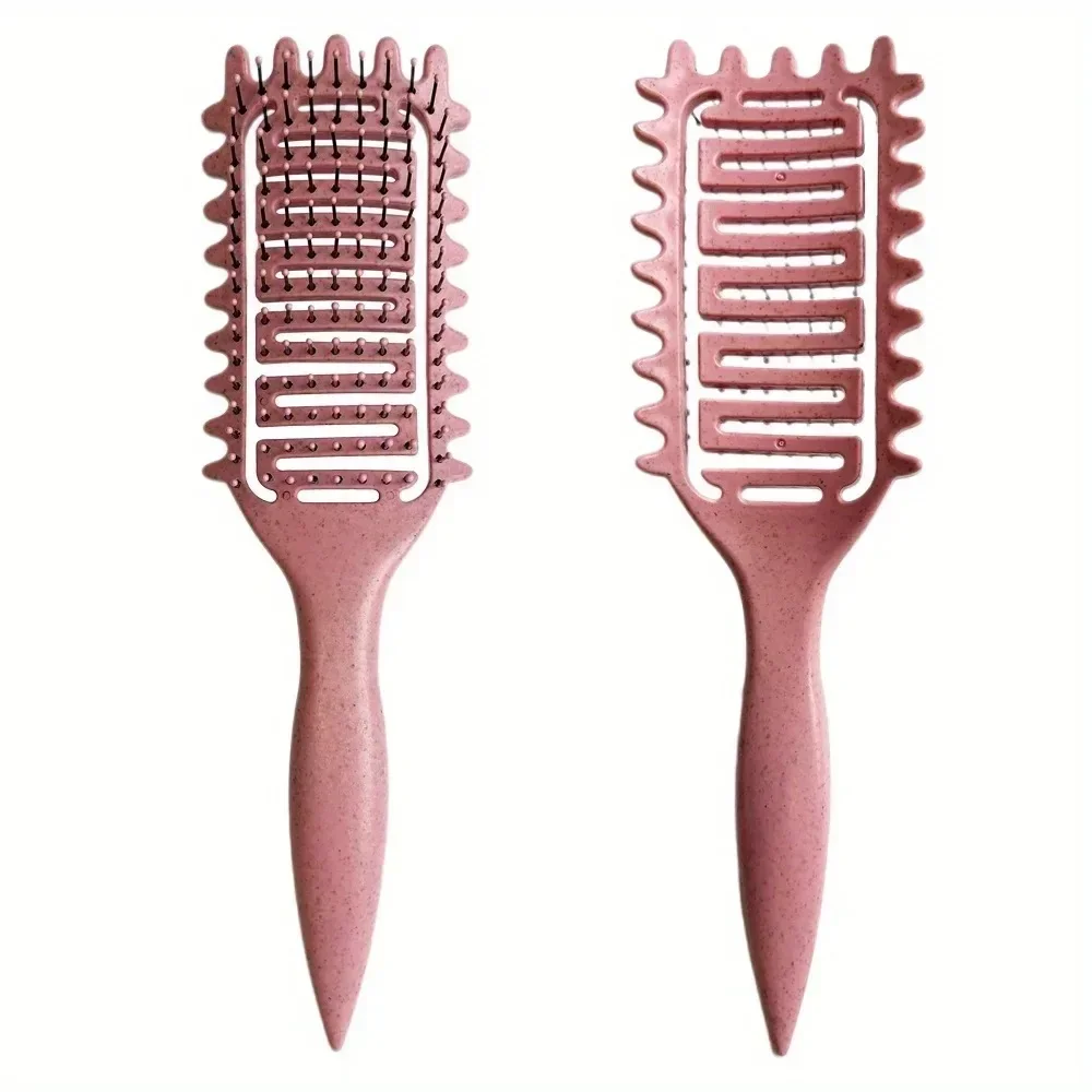 Brosse de coiffure 3 en 1 pour boucles, brosse à cheveux démêlante ajourée, peigne à cheveux emmêlé, façonnant la définition des boucles, outils de coiffure