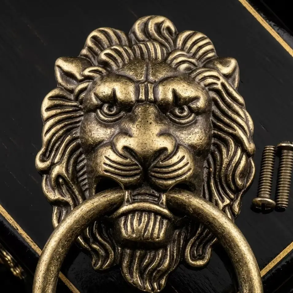 1/3/5 Pieces Large Lion-Head Handles, Decorative Pulls for Furniture, Drawers, Bedside Tables, and Cabinets
