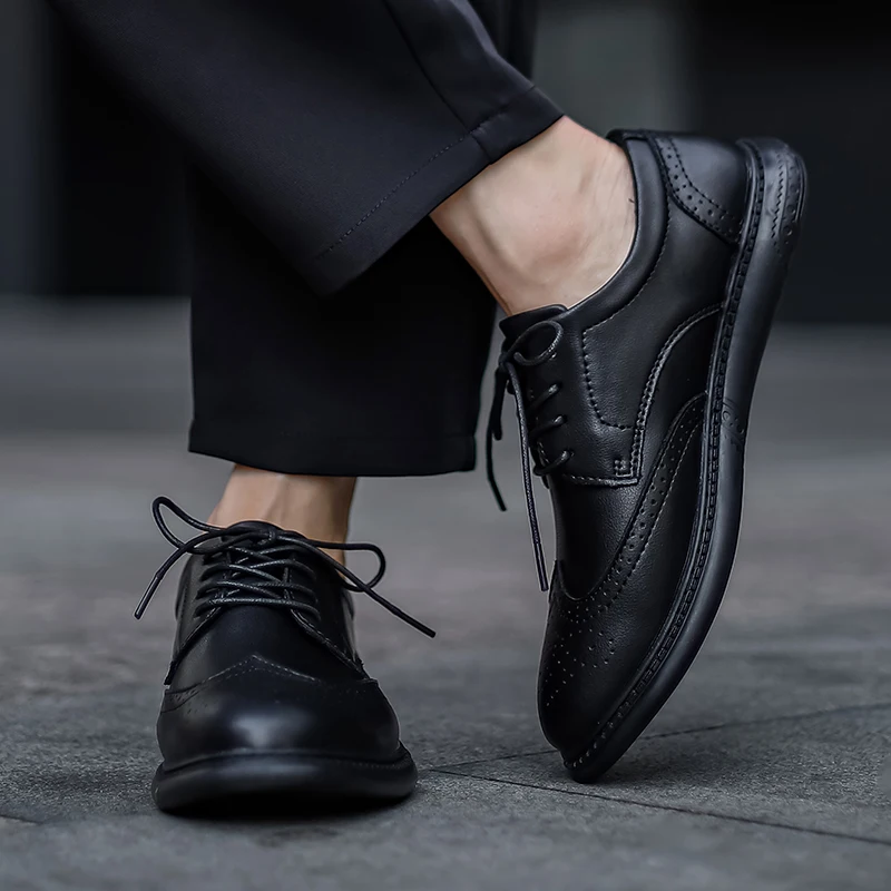 New leather shoes men's shoes high-end business formal British casual leather shoes men's slip-on