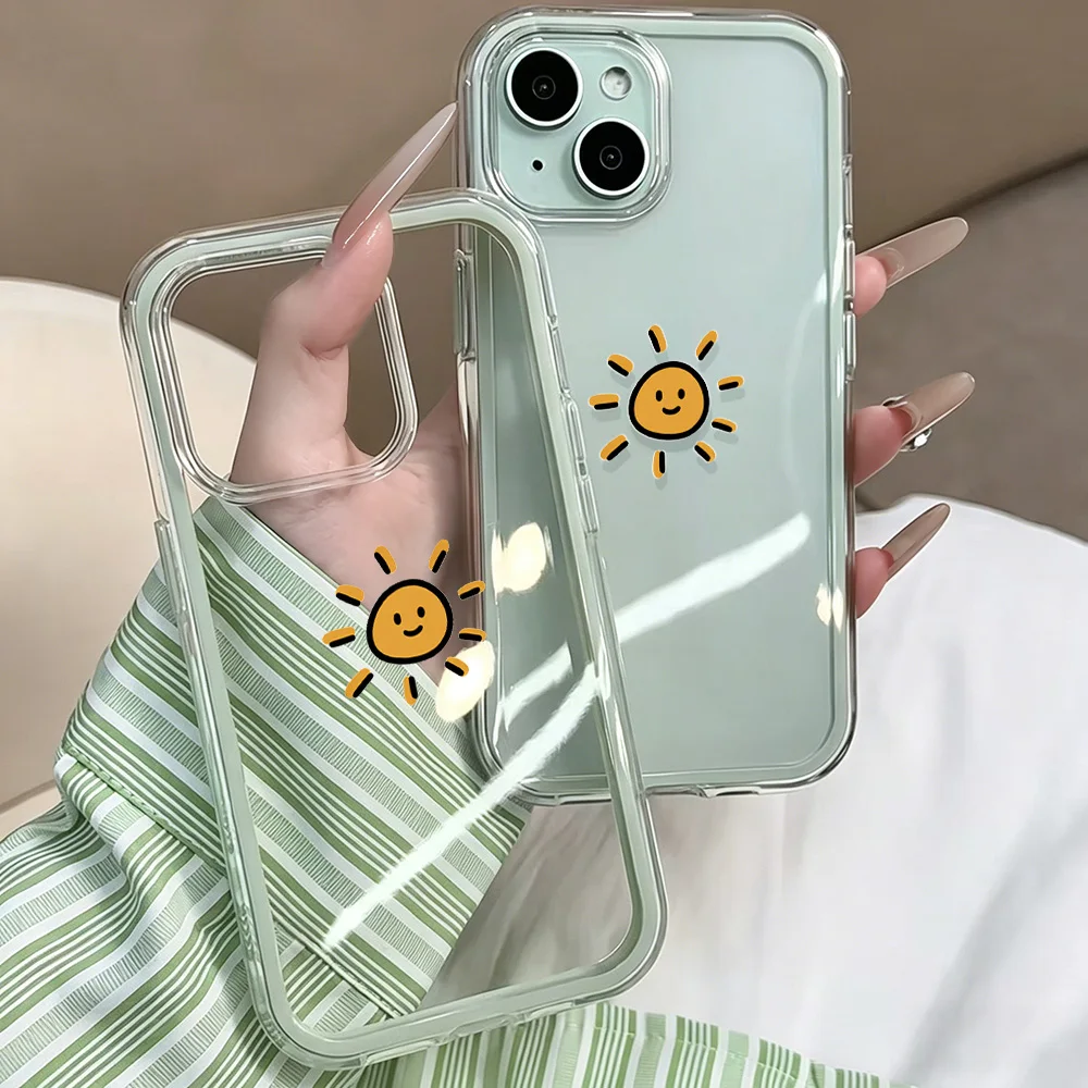 Minimalistische Sonnen-Handyhülle für Samsung Galaxy S26 Ultra S25 S24 Plus S22 S23 Plus FE A57 A54 A55 A16 A35 A36 A37 5G Transparente Hülle – Detail 5