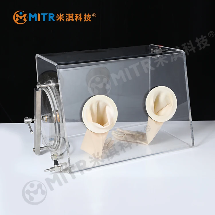 Bench-Top Transparent Isolation Dustproof Portable Compact Mini Dry Anaerobic Plastic Argon Filled Acrylic GloveBox Chamber