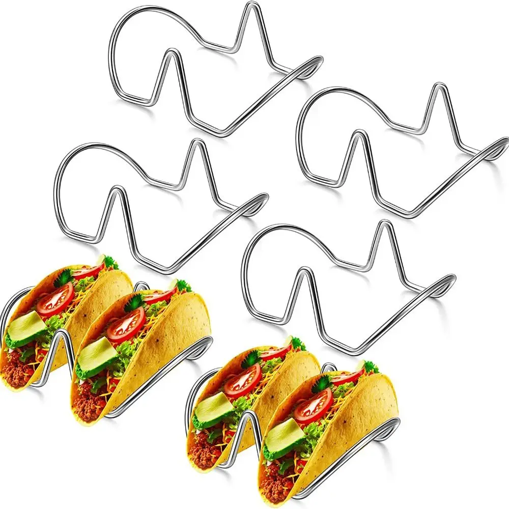 Taco Holder Stackable Stainless Steel Stands, Each Rack Holds 2 Hard or Soft Tacos, Perfect for Home and Restaurants