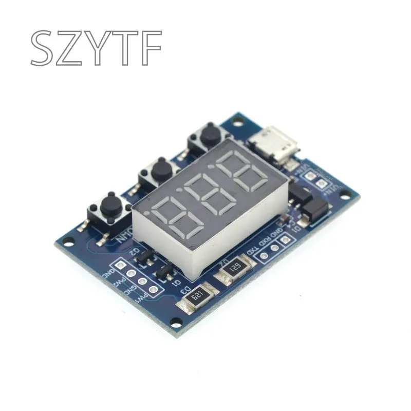  DC 5-30V Micro USB 5V Power Independent PWM Generator 2 Channel Dual Way Digital LED Duty Cycle Pulse Frequency Board Module