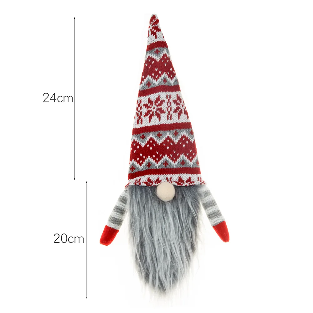 New Christmas Santa Hat Decorations Knitted Wool Faceless Old Man Long Beard Bottle Cap Bottle Sleeve Festive Party Ornaments