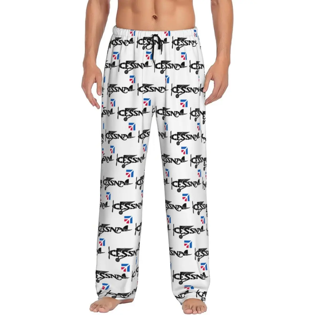 

Пижамные штаны с логотипом Cessna на заказ, мужская одежда для сна, штаны для сна с карманами