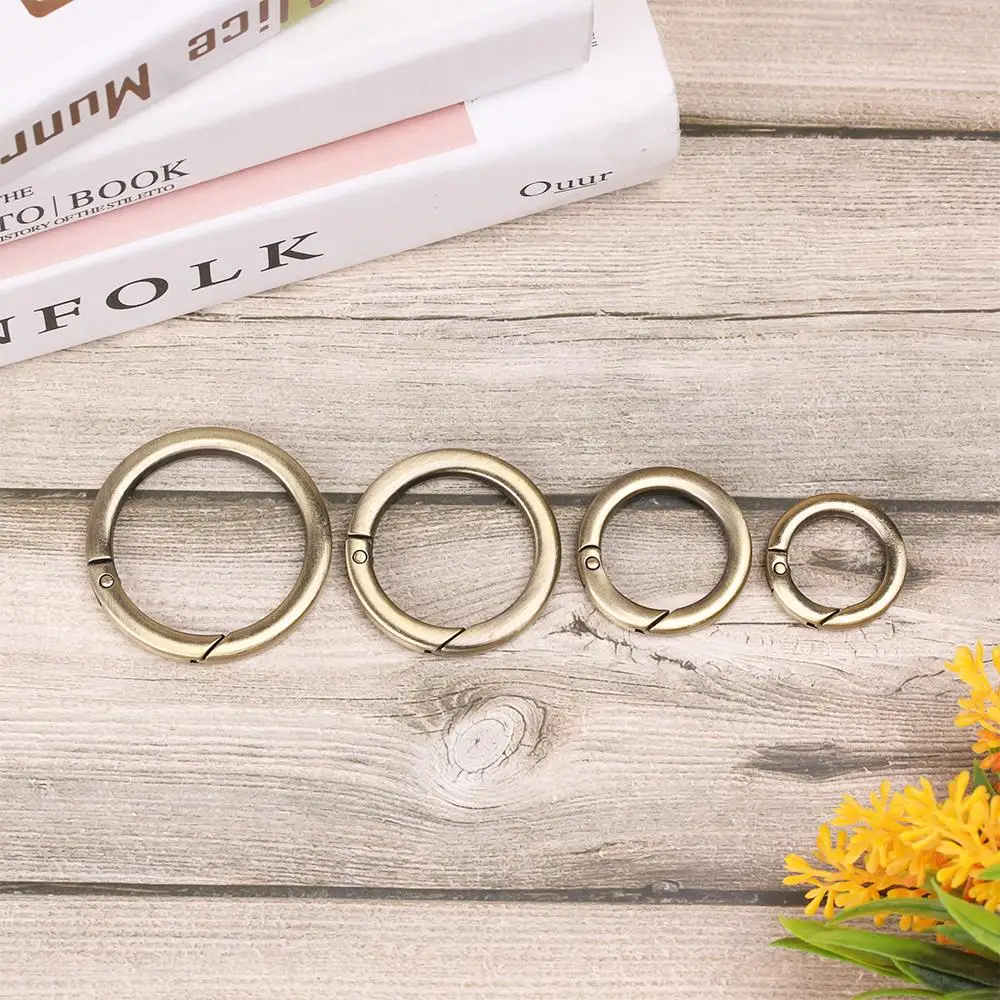 1pc 19/25/32/38mm Plated Gate Round Push Trigger Bag Belt Buckle Spring O-Ring Buckles Snap Clasp Clip Carabiner Purses Handbags