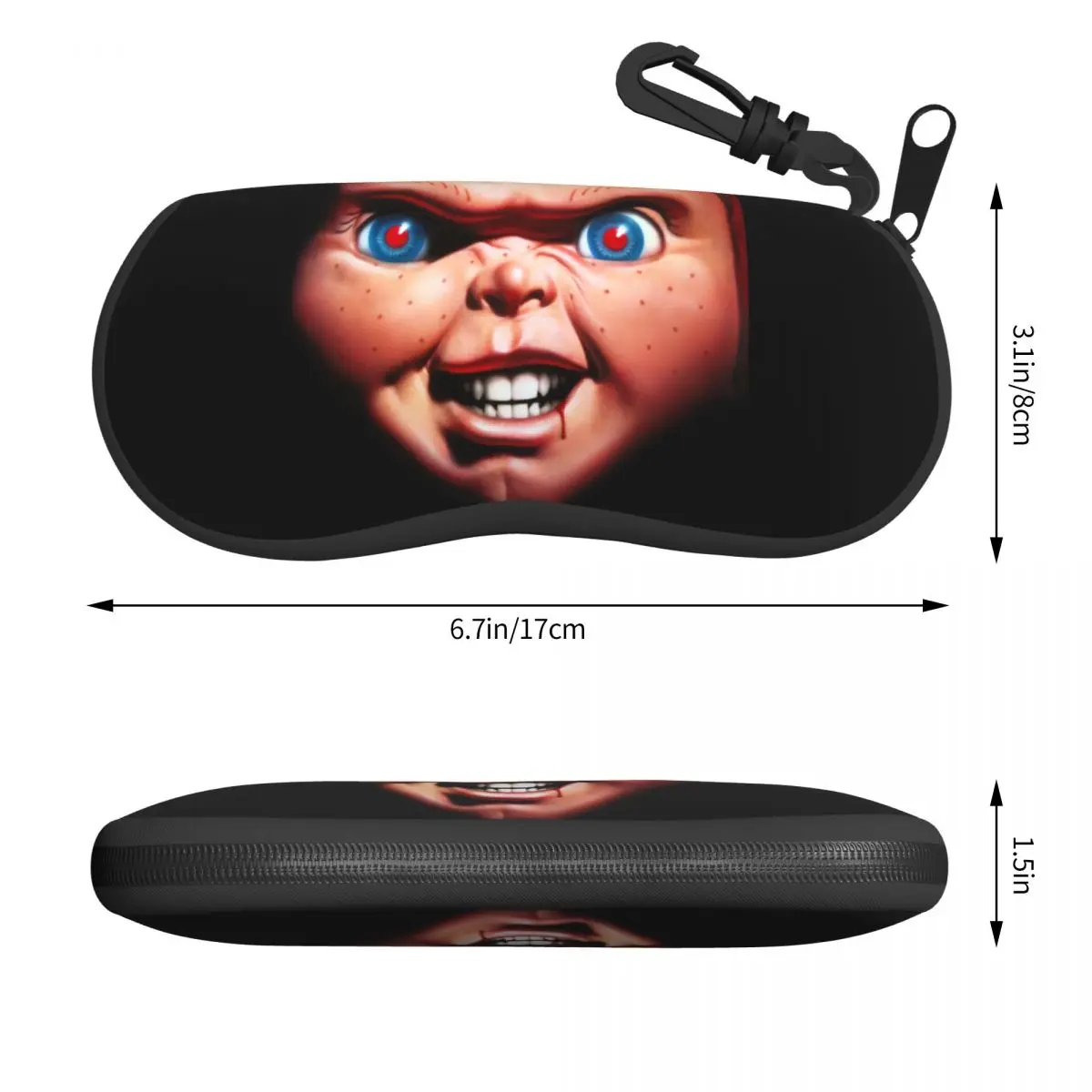 Custom Horror Killer Chucky Shell Glasses Case Unisex Fashion Child's Play Movie Eyeglasses Case Sunglasses Protector Box