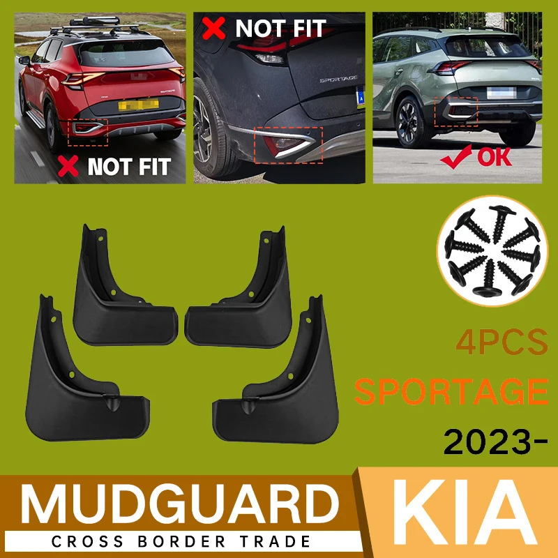 

4Pcs For Kia Sportage 2023 Car Tires Fenders Waterproof Mudguards PP Plastic Accessories