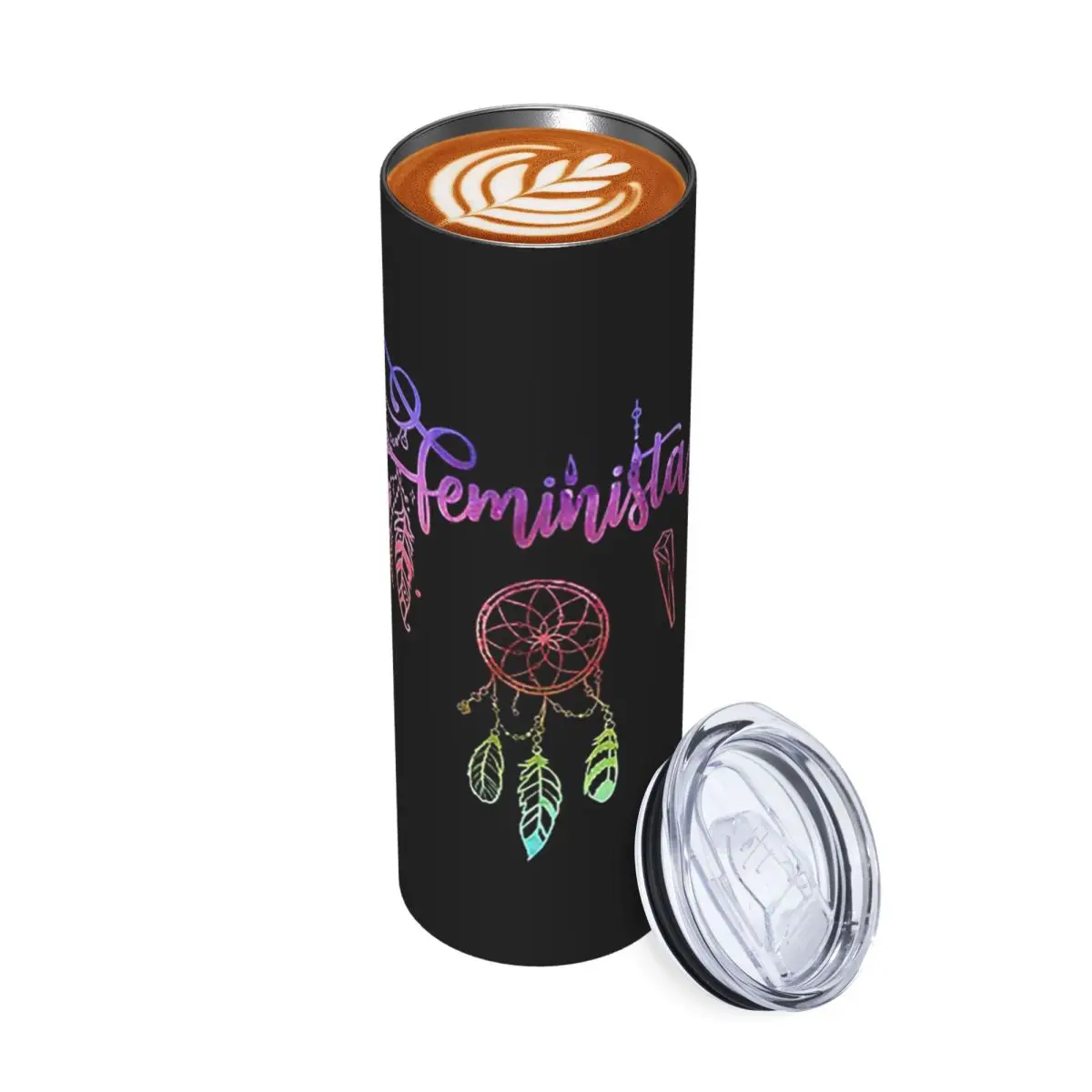 Feminista Bohemia Stainless Steel Tumbler Vacuum Insulated Mug Thermal Cold Bottle Straws With Lid 20oz
