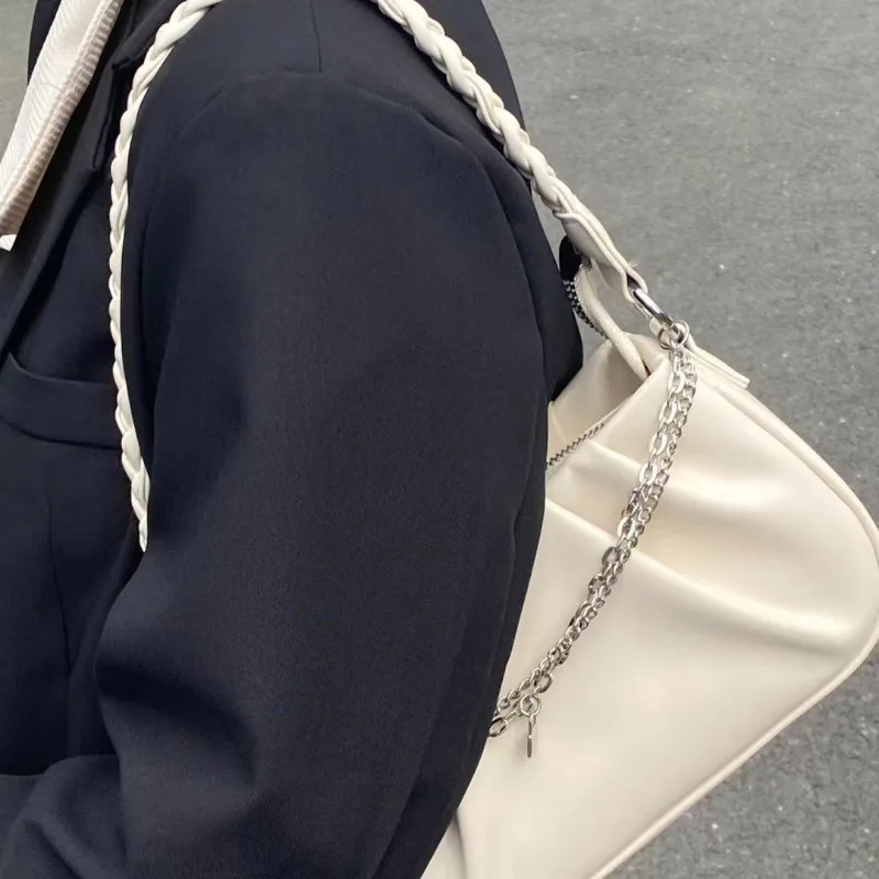 New women's pleated cloud square handbag with niche design, simple and versatile shoulder bag