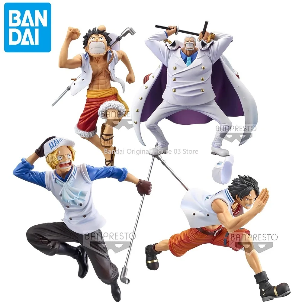 

In Stock BANDAI BANPRESTO ONE PIECE Luffy Ace Sabo Garp Animation Peripherals Model Garage Kit Ornaments Boys Favorite Gift