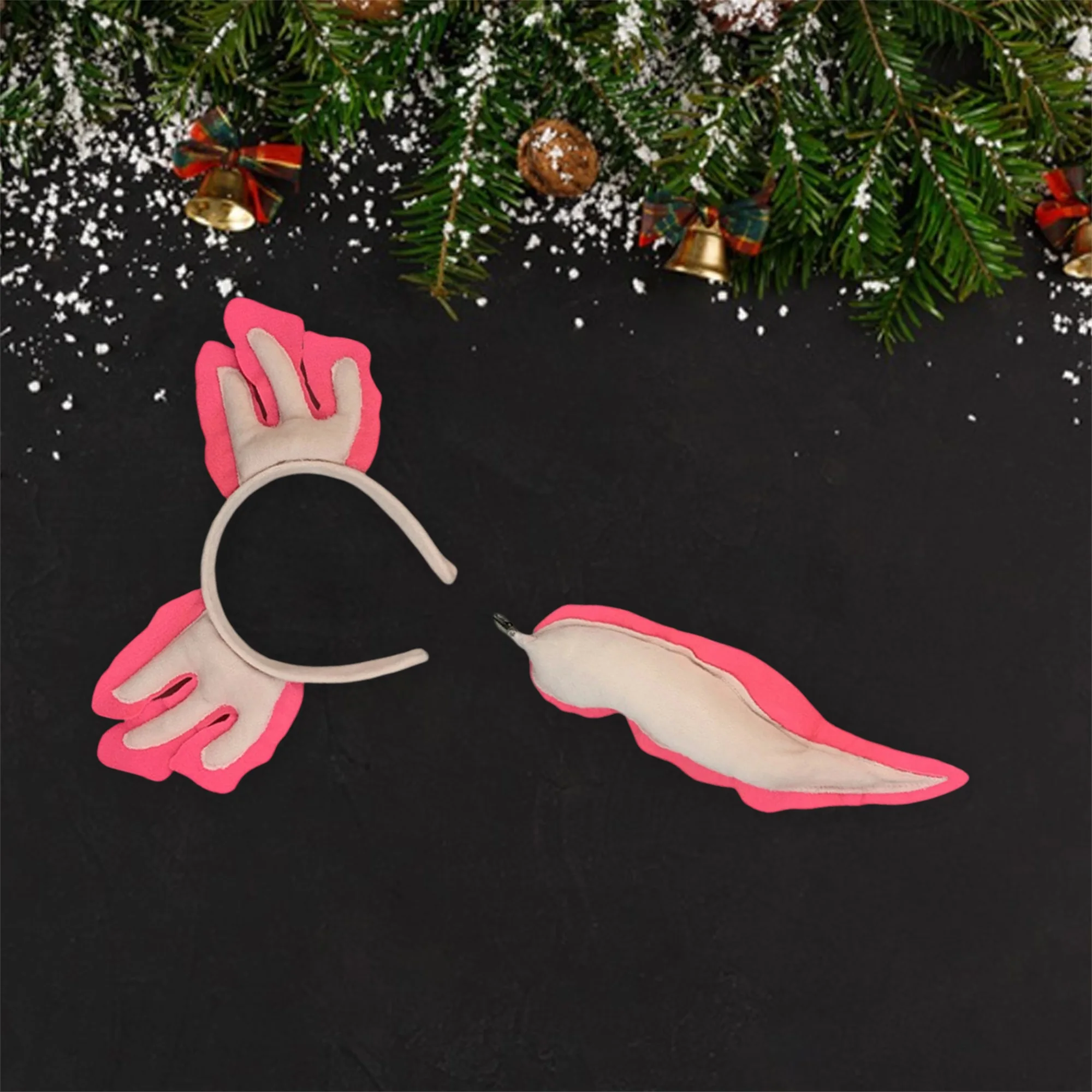 愛らしいユニコーンホーンヘッドバンドとテールセット子供用魔法のコスチュームアクセサリーハロウィン誕生日パーティー用