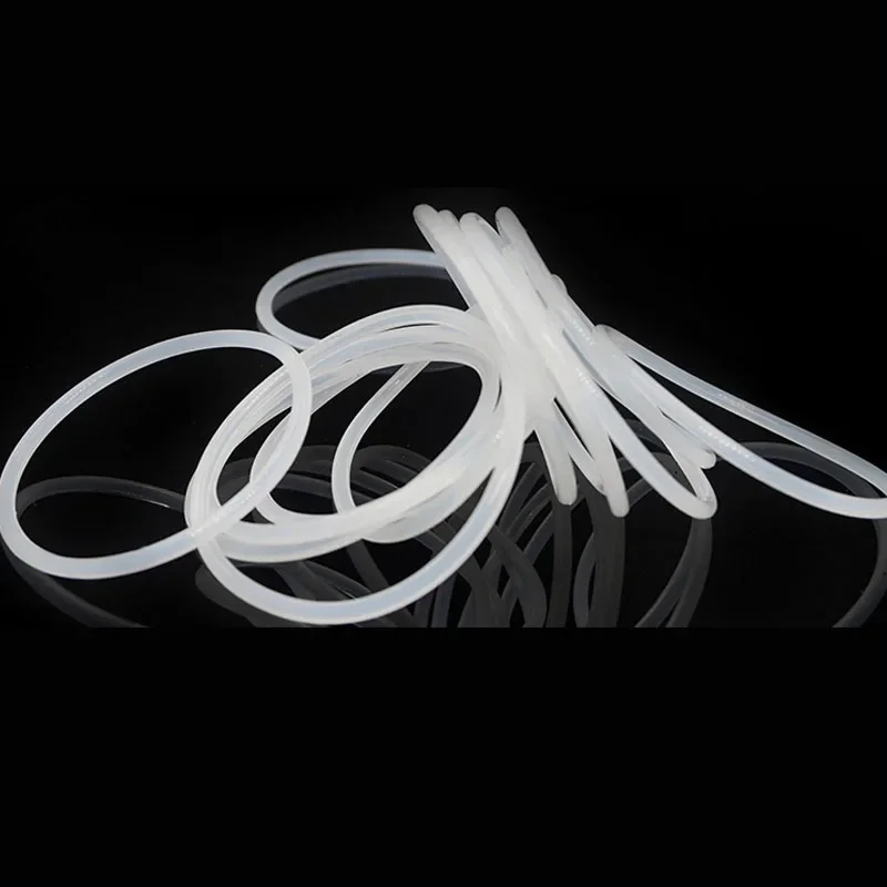 50pcs VMQ O Ring Seal Gasket CS 2.4mm OD 8 ~ 30mm Silicone Rubber Insulated Waterproof Washer Round Shape White Nontoxic