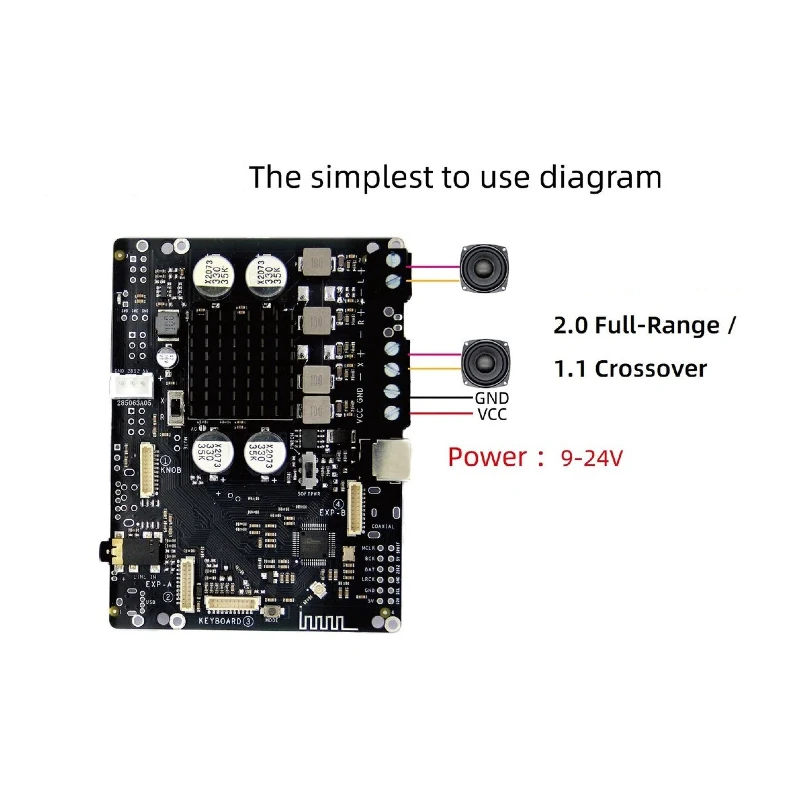 SOTAMIA APP Bluetooth 5.3 DSP Tuning 1.1 Crossover 2.0 Power Amplifier 2x80/100W Rhythm TFUSB Coaxial I2SAUX